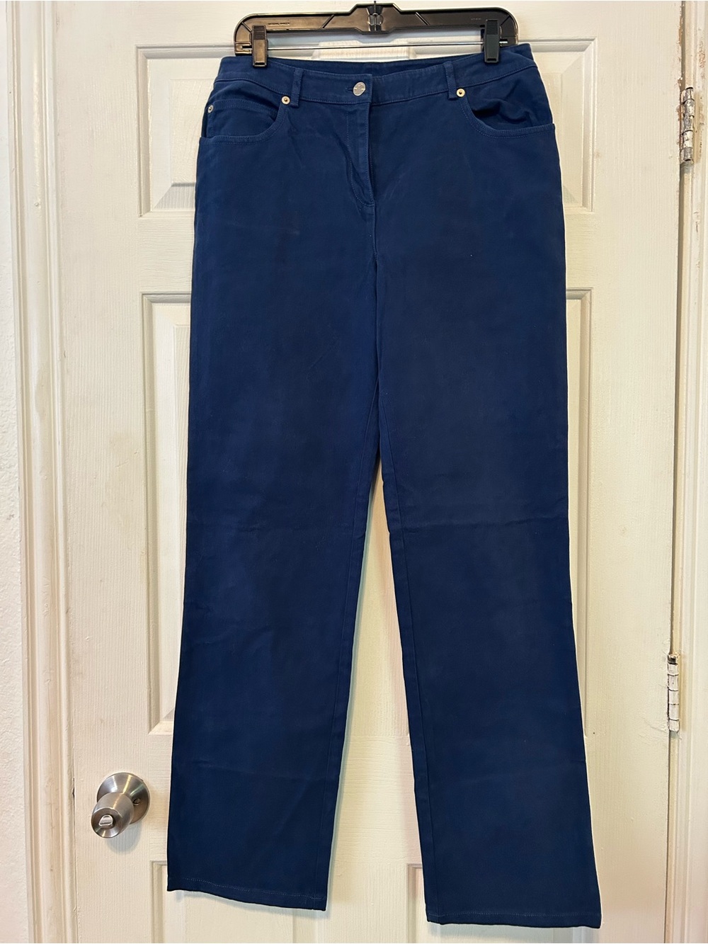 St. John Navy Straight-Leg Jeans
